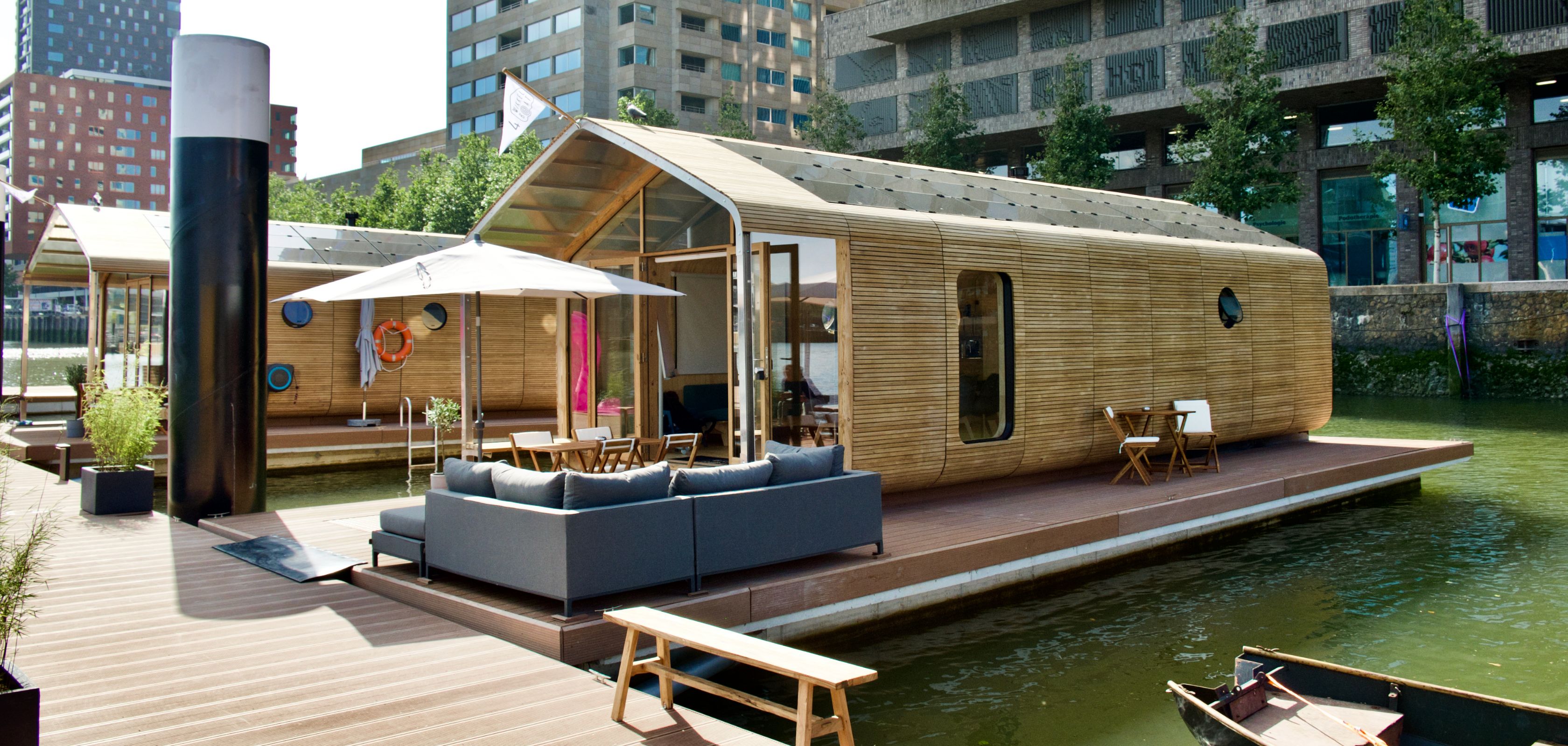 Drijvend vakantiehuisje Wikkelboat in Rotterdam