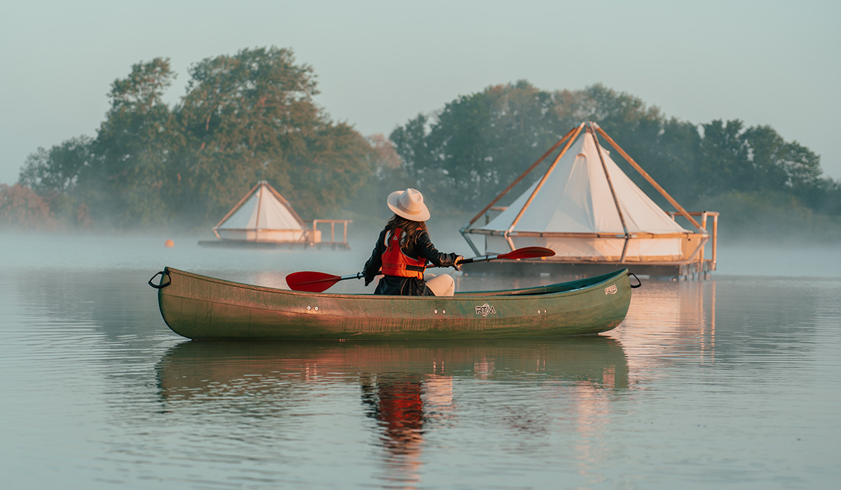 Vakantiehuisjes op het water