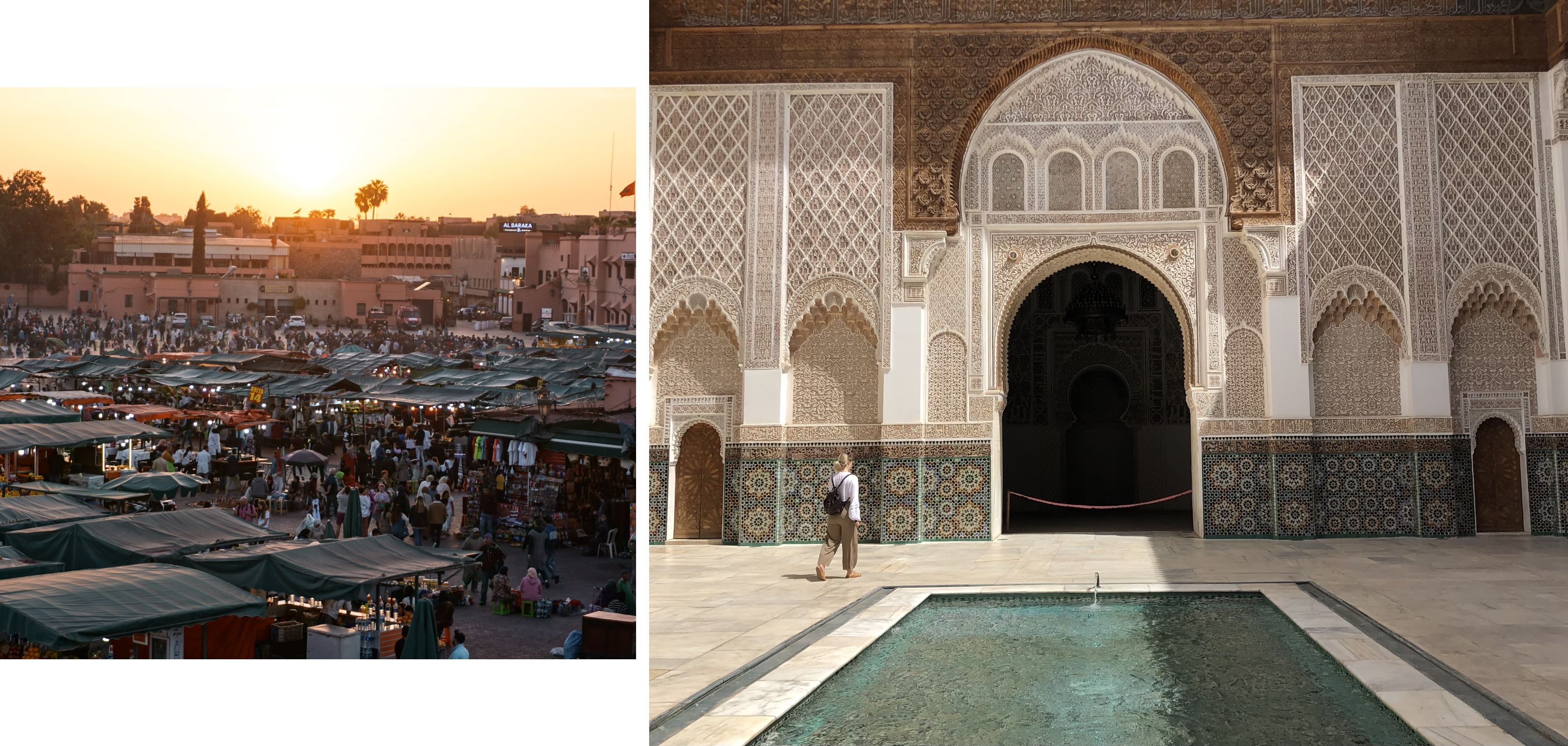 Het Djemaa-el-Fn-plein veilig in Marrakech